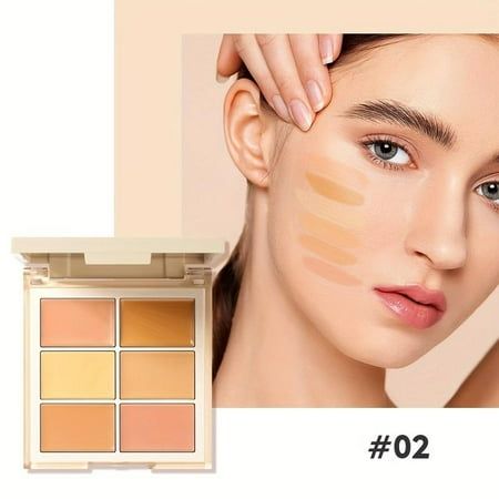 MAEPEOR Face Conceal Contour Palette 6 Colors Features: 1.This 6 -color concealer palette is smooth and matte, easily applied and mixed, and you can mix and adjust the appropriate concealer color according to your skin tone. 2.This Concealer palette can effectively hide dark circles, acne, pores and wrinkles, creating no time, bright white base makeup. 3.High pigmented. Waterproof and sweat-proof, not easy to smudge and fade. Color: 02. Color Correcting Concealer Palette, Matte Concealer, Face Highlighter, High Coverage Concealer, Full Coverage Makeup, Makeup Starter Kit, Color Correcting Concealer, Pro Concealer, Airbrush Foundation