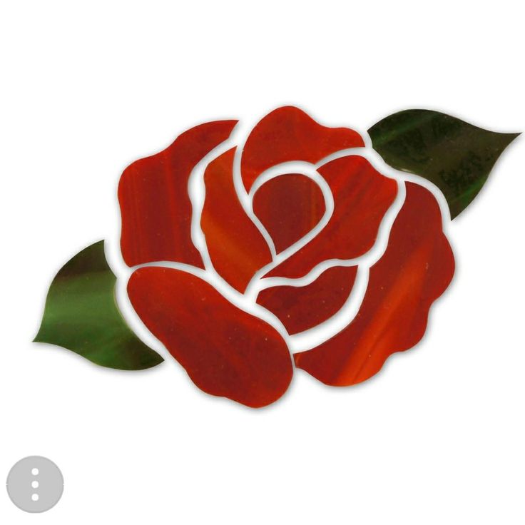 a red rose with green leaves on a white background