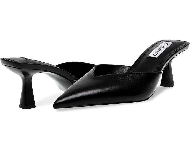 Women's Steve Madden Mod | Zappos.com Sleek Almond Toe Mules With 4-inch Heel, Pointed Toe Mules With 4-inch Heel For Work, Sleek Office Mules With Contrasting Heel Counter, Sleek Office Mules With Contrasting Heel, Sleek Mules With Padded Heel For Work, Sleek High Heel Mules With Branded Insole, Sleek Pointed Toe Mules With Deep Heel Cup, Sleek High Heel Mules, Sleek Closed Toe Mules With Branded Heel Counter