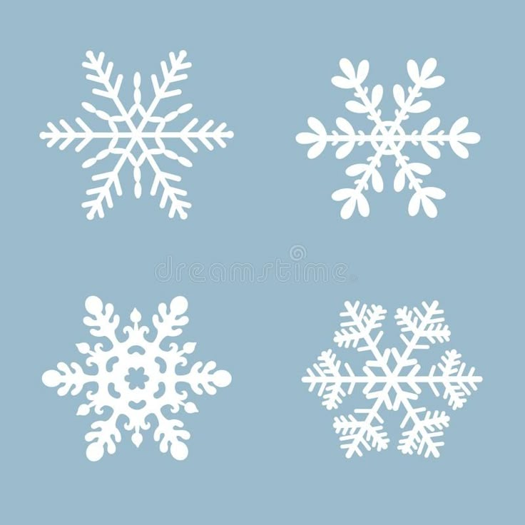 four snowflakes on a blue background royalty illustration