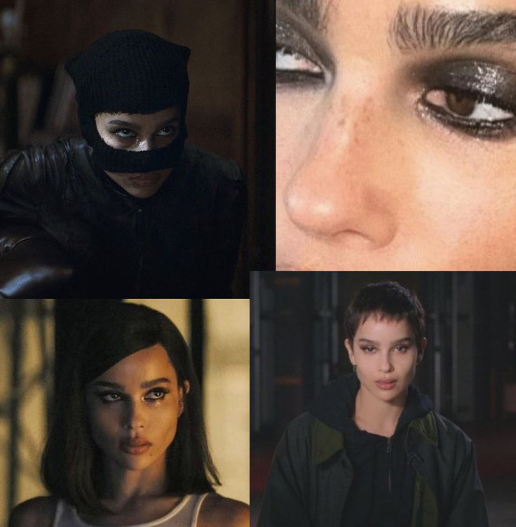 zoe kravitz’s makeup looks for The Batman Selina Kyle Zoe Kravitz Makeup, Zoe Kravitz Batman Makeup, Catwoman Selina Kyle Zoe Kravitz, Zoe Kravitz Batman Outfits, Cat Woman Zoe Kravitz Outfits, Cat Woman Hair Hairstyles, Zoe Kravitz Catwoman Nails, Cat Woman Makeup Look, Cat Woman Costume Makeup