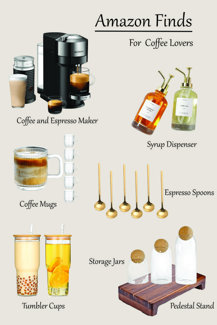 an info sheet with different types of coffee and drinks on it, including iced tea