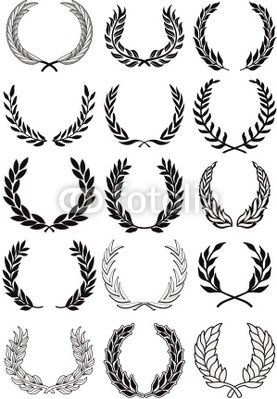 a collection of laurel wreaths