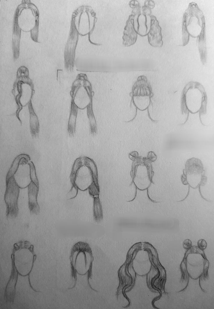 some drawings of different hairs and hair styles