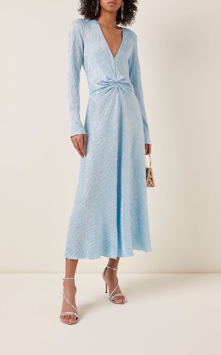 Dress Moda Operandi, Crepe Midi Dress, Tailored Dress, Satin Maxi Dress, Blue Midi Dress, Crepe Dress, Royal Fashion, Clothes Collection, Event Dresses