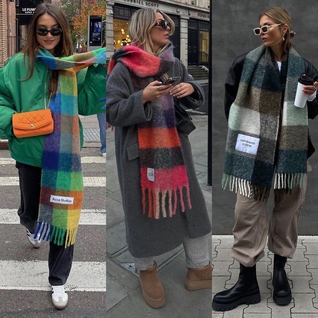 Colourful Scarf Outfit, Colorful Scarf Outfit, Big Scarf Outfit, Outfits With Scarves, Colourful Scarf, Scarf Outfit Winter, Boston Outfits, November Outfits, Ny Outfits