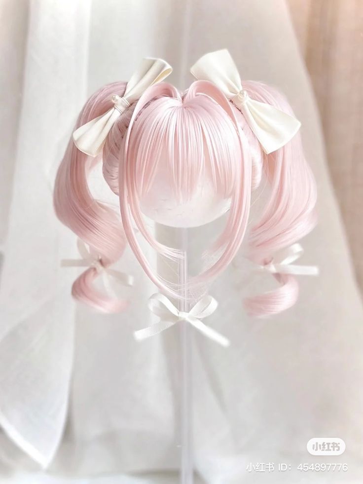 Yami Kawaii Hairstyles, Kawaii Hair Style, Cute Doll Hairstyles, Cutecore Hairstyles, Magical Girl Hair, Kawaii Hairstyles Short, Hairstyles Kawaii, Pink Pigtails, Kawaii Wig