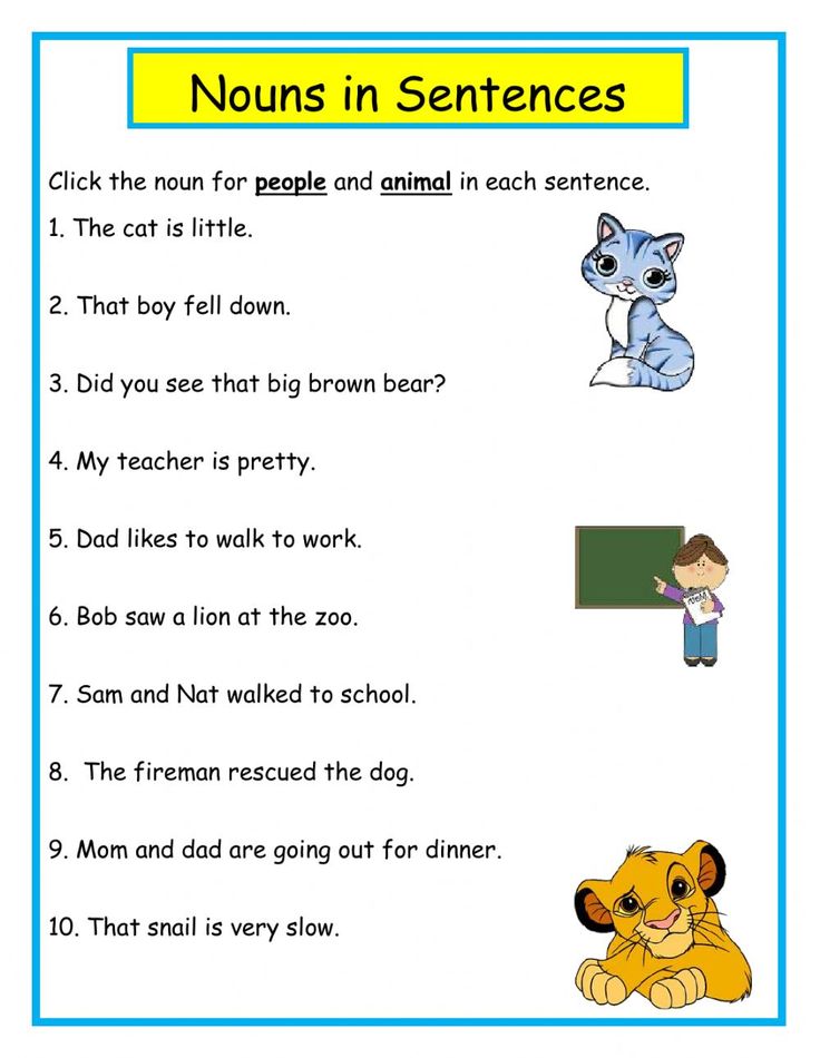 a worksheet with pictures of animals and words