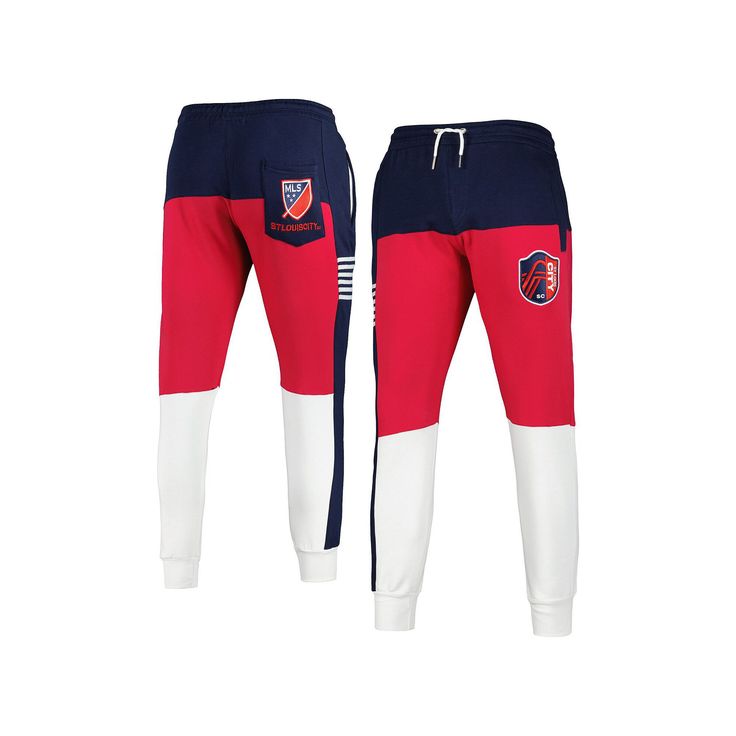 Represent your favorite MLS club as a true-blue St. Louis City SC fan by grabbing these jogger pants. Along with an adjustable waistband and convenient side pockets, it offers ultra-soft and cozy fabric to keep you comfortable as the weather cools. Plus, the unmistakable St. Louis City SC graphics help show off your spirit, perfect when you want to enjoy all the action with a bit of laid-back style.Represent your favorite MLS club as a true-blue St. Louis City SC fan by grabbing these jogger pan Navy Sporty Sweatpants With Elastic Waistband, Sporty Navy Sweatpants With Elastic Waistband, Sporty Navy Cotton Joggers, Navy Cotton Sweatpants Sportswear, Navy Cotton Athleisure Joggers, Navy Cotton Sweatpants For Sports, Navy Cotton Jogging Bottoms, Navy Cotton Sweatpants For Streetwear, Sporty Streetwear Joggers With Hip Pockets