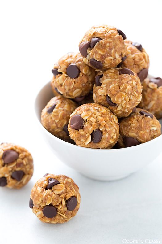 a white bowl filled with chocolate chip energy bites