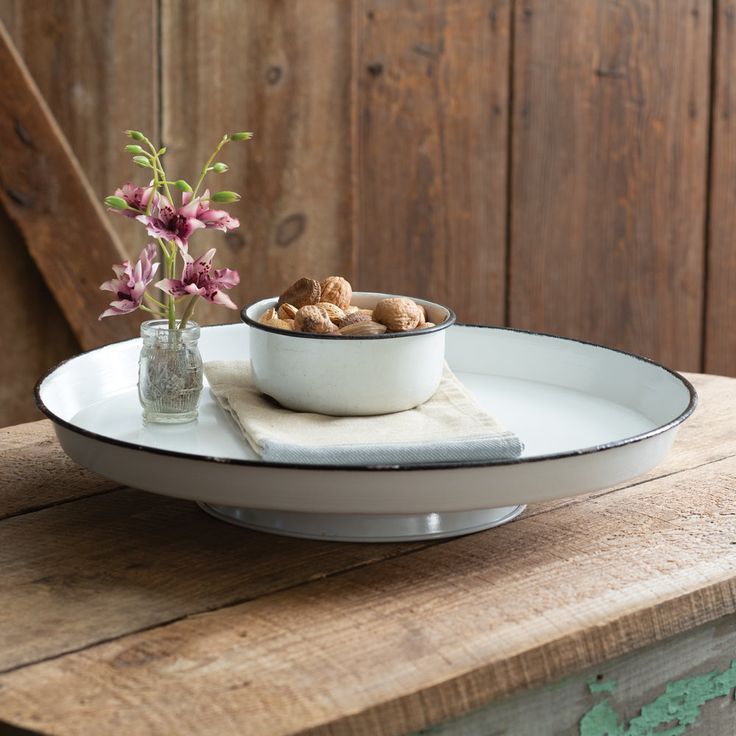 Metal Lazy Susan - Countryside Home Decor Decorated Lazy Susan, Farmhouse Lazy Susan, Tabletop Lazy Susan, Kitchen Lazy Susan, Modern Farmhouse Decor Kitchen, Lazy Susan Table, White Tray, Kitchen Gear, Kitchen Refresh