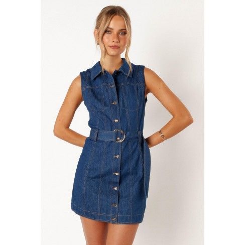 Petal and Pup Womens Parker Mini Dress Petal And Pup, Denim Midi Dress, Denim Corset, Western Dresses, Mini Shift Dress, Long Sleeve Mini, Linen Women, Jeans Denim, Denim Women