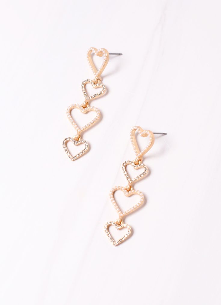 This lightweight heart drop earring is outlined in pearls and CZs on a post back. A great little earring to dress up your outfit! Dimensions: 2" long Crafty Mama, Earring Gold, Heart Drop Earrings, Earrings Drop, Drop Earring, Your Outfit, Gold Drop Earrings, Gold Earrings, Dress Up