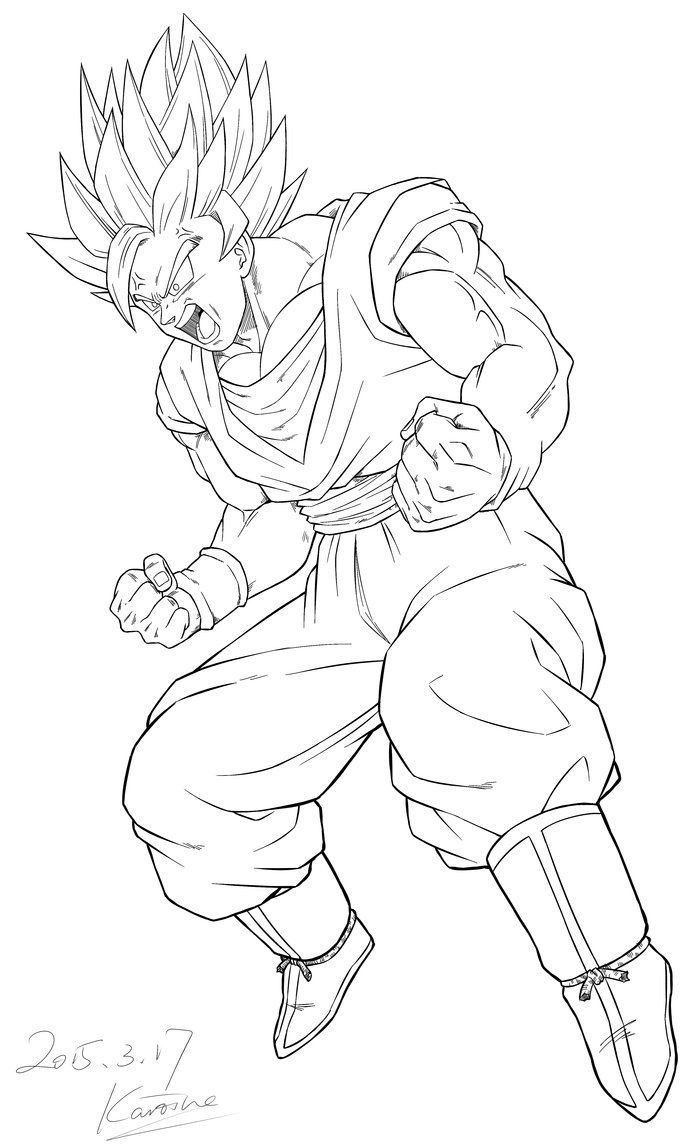 a drawing of gohan from dragon ball