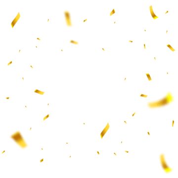 yellow confetti flies in the air on a white background