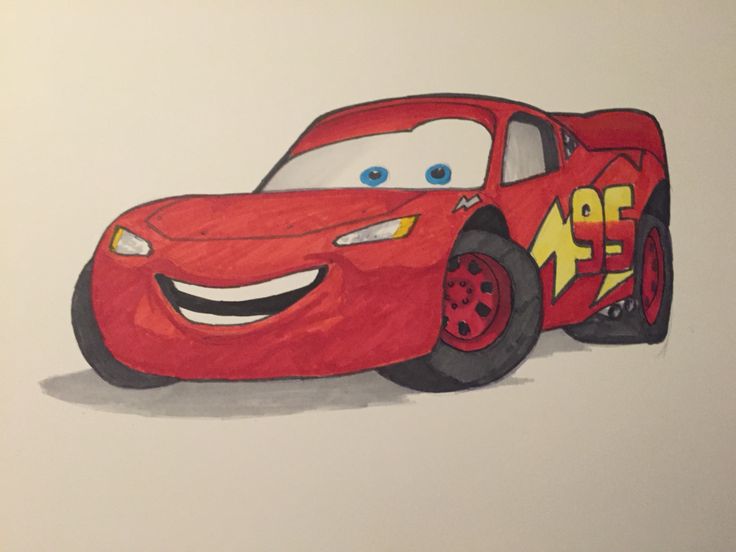 a drawing of a cartoon character from the disney pixar movie cars is shown