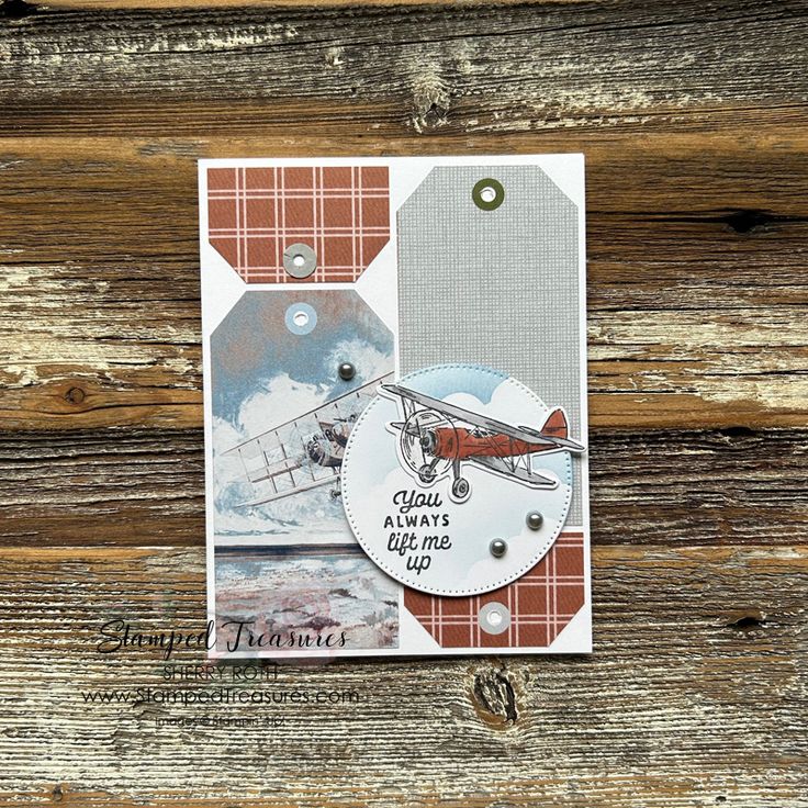 a small card with an airplane on it