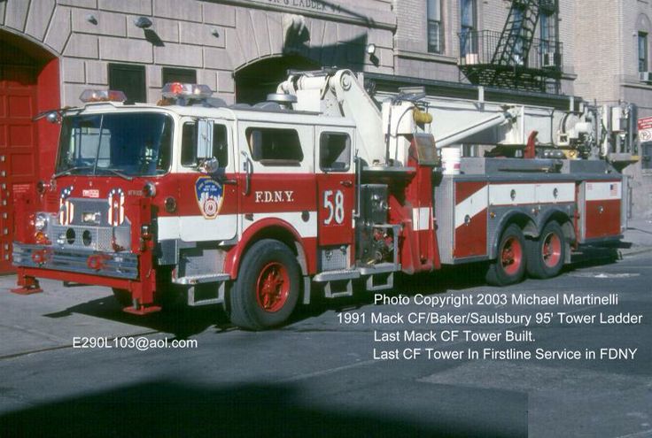 a fire truck parked in front of a building