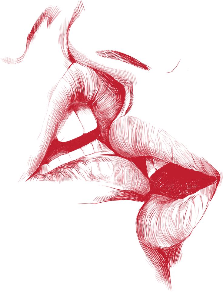 a drawing of the mouth and tongue of a woman's face with red lipstick