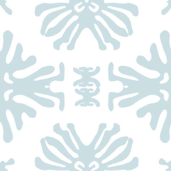 a white and blue wallpaper with an abstract design