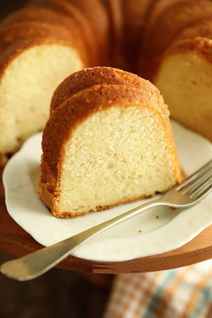 a bundt cake sitting on top of a white plate