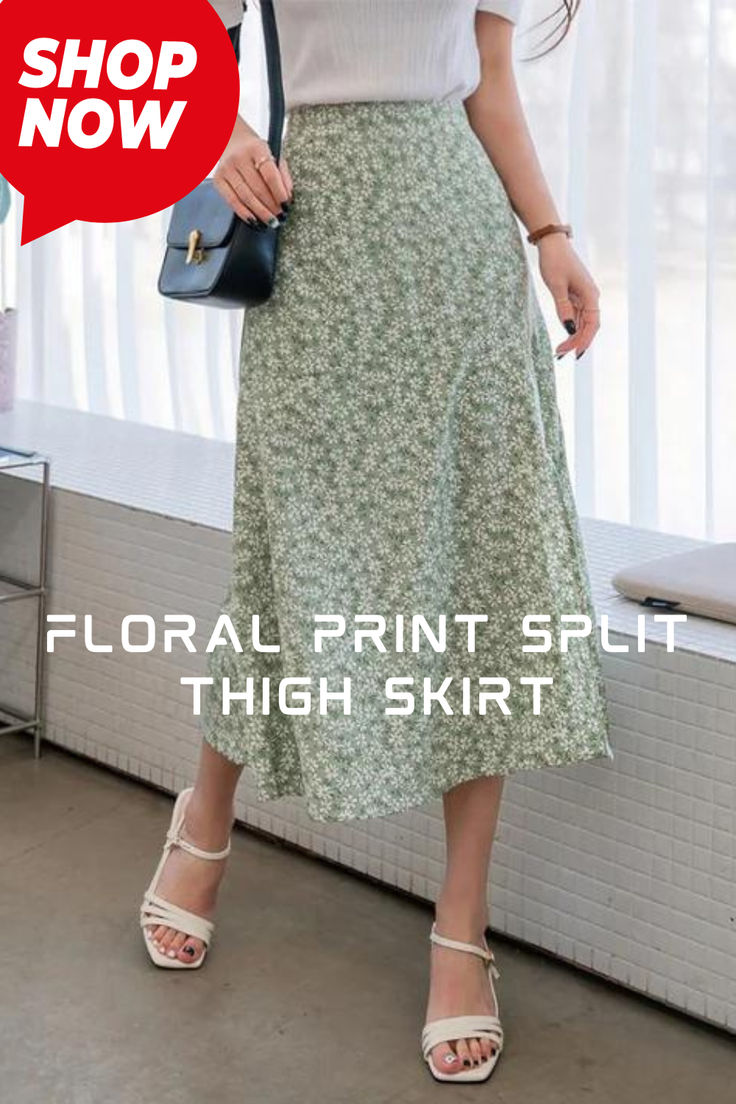 Step into floral elegance with our Allover Floral Print Split Thigh Skirt! Perfect for adding a touch of romance to your summer wardrobe. Elevate your style with feminine charm today! 🌸👗#FloralPrintSkirt #SummerFashion #FashionEssentials #MemorialDayDeals #USAStyle #ShopNow #RachlyFashion #FeminineChic #FeelGoodVibes #SummerStyle Trendy Printed Spring Skirt, Green Floral Print Knee-length Skirt, Green Floral Print Midi Skirt, Floral Print Non-stretch Mini Skirt, Fitted Printed Maxi Skirt For Summer, Trendy Printed Summer Skirt, Knee-length Floral Print Summer Bottoms, Non-stretch Floral Print Midi Skirt, Knee-length Floral Print Bottoms For Summer