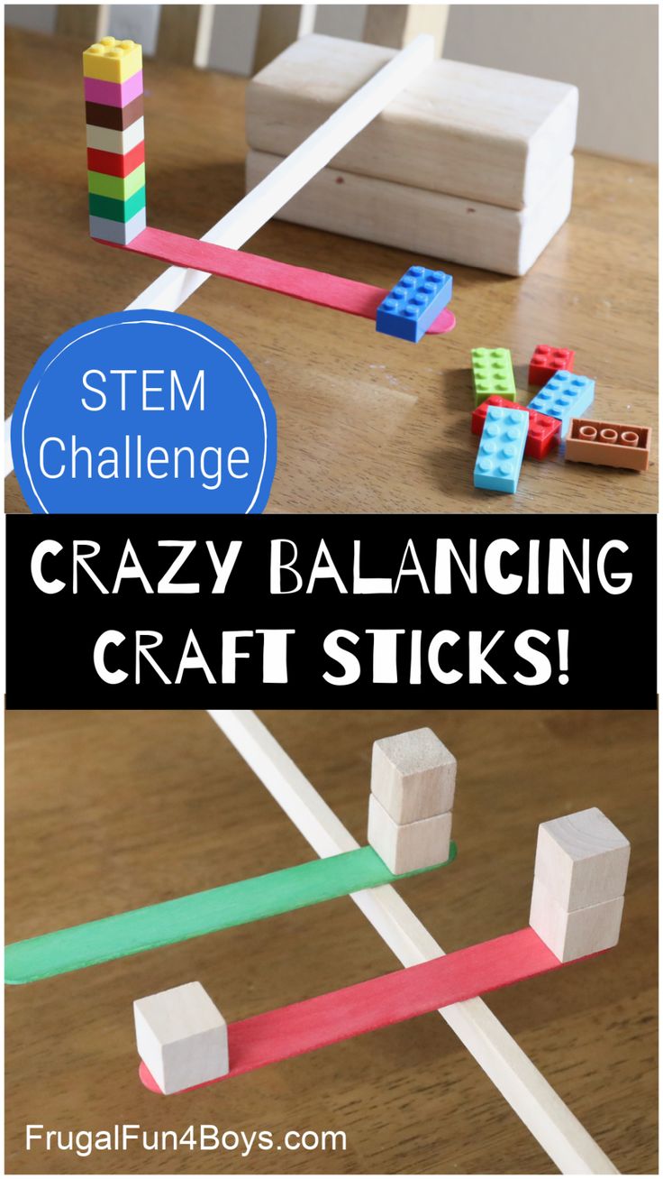 Crazy Balancing Craft Sticks STEM Challenge - Frugal Fun For Boys and Girls Gravity Activities, Stem Bins, Kids Stem Activities, Stem Camp, Kindergarten Stem, Elementary Stem Activities, School Age Activities, Stem Classes, Make Craft