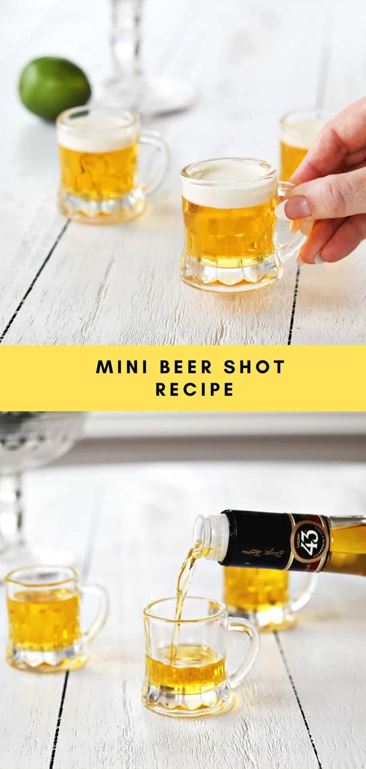 a person pouring beer into glasses with limes in the background and on the table