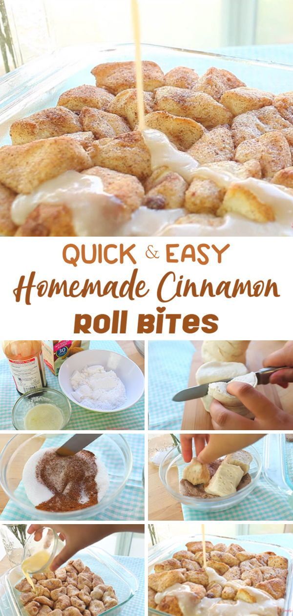 quick and easy homemade cinnamon roll bites are the perfect snack for any family to enjoy