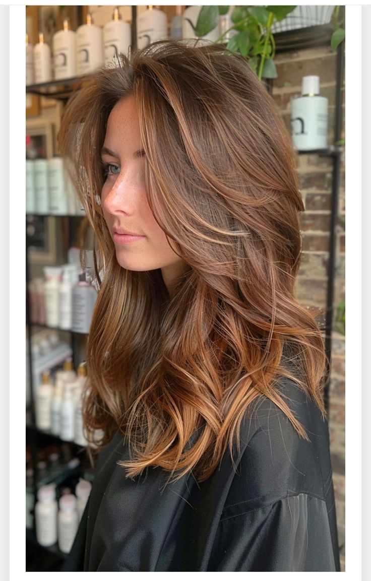 Caramel Toned Hair, Hair Color Chocolate Caramel, Pretty Natural Hair Color Ideas, Dimensional Caramel Highlights, Auburn Highlights Light Brown Hair, Soft Caramel Hair Color, Deep Caramel Hair, Medium Golden Mahogany Brown Hair, Rich Caramel Brown Hair