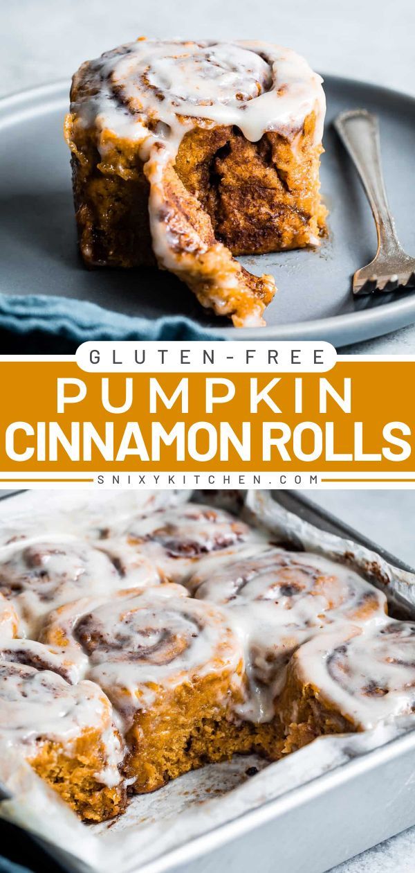 Have a delicious pumpkin recipe for breakfast with these Pumpkin Gluten-Free Cinnamon Rolls! These homemade cinnamon rolls with cream cheese glaze are packed with pumpkin and fall spices. They're an easy pumpkin treat! Gluten Free Pumpkin Cinnamon Rolls, Pumpkin Spice Cinnamon Rolls, Banana Diaries, Gluten Free Fall Recipes, Gluten Free Pumpkin Recipes, Fancy Tea, Gluten Free Cinnamon Rolls, Easy Gluten Free Desserts, Fall Baking Recipes