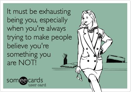 a woman in a suit and bow tie standing next to a sign that says it must be exhausting being you, especially when you're always trying to make people