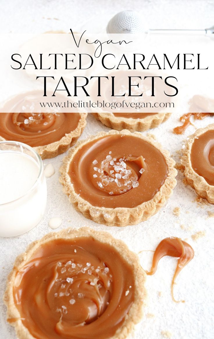 salted caramel tartles on a white surface