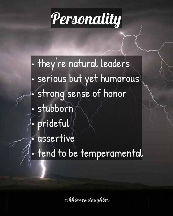 lightning with the caption that says, personality they're natural leaders serious but yet