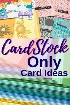 cardstock only card ideas with text overlay