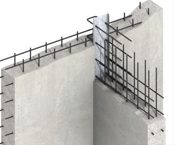 an image of a concrete structure with metal bars on the top and bottom part that are connected to each other