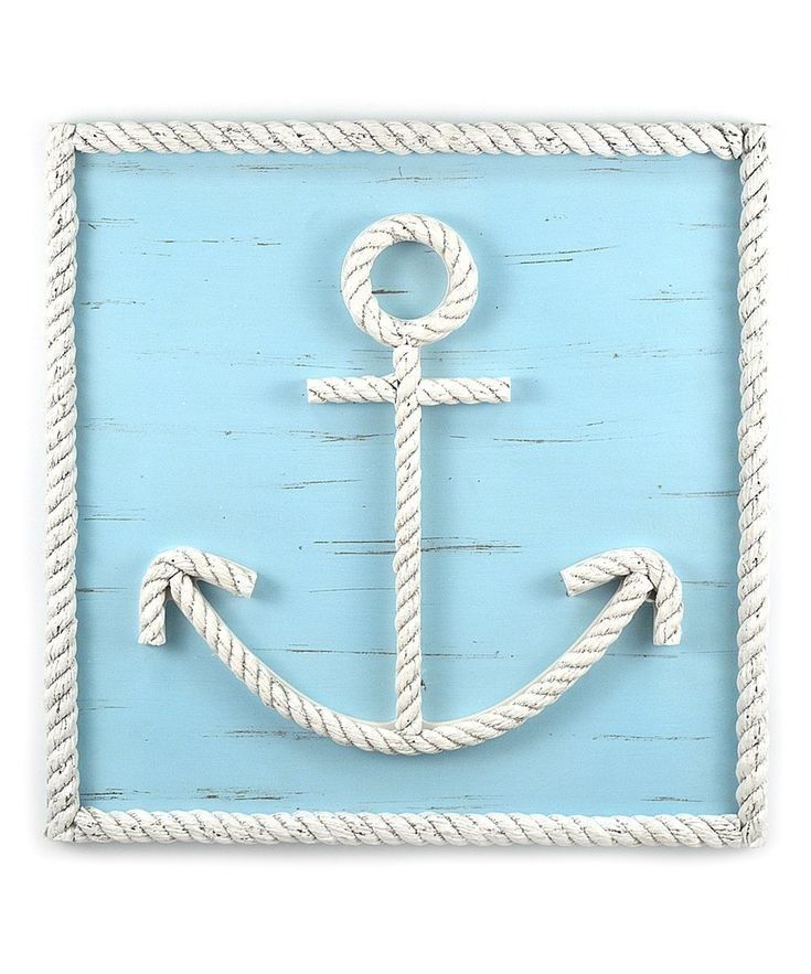 an anchor on a blue background with rope