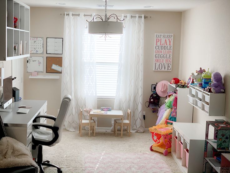 a child's room with toys and decor