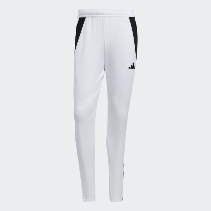 adidas Men's Soccer Tiro 24 Training Pants - White | Free Shipping with adiClub | adidas US Mens Soccer, Training Pants, Pants White, Reduce Waste, Adidas Online, Drills, Recycled Materials, Adidas Men, Track Pants