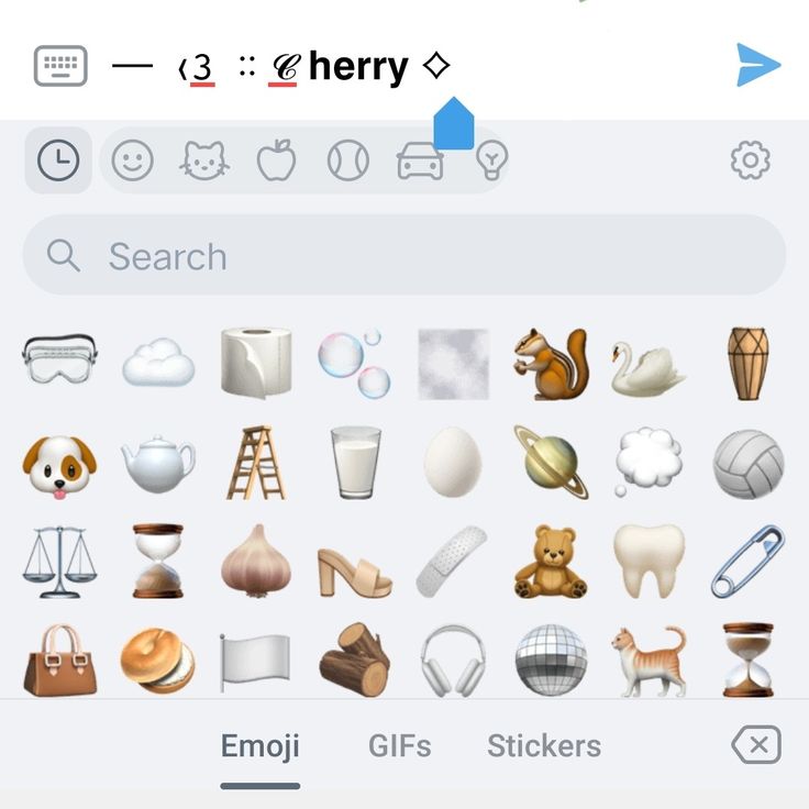 the emojle keyboard is filled with icons