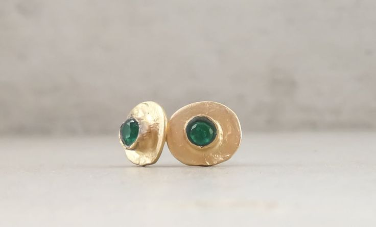 Vintage gold earrings with tiny green emerald stone, Gold dainty earrings , Delicate earrings, Minimalist studs Elegant Green Hammered Earrings, Dainty Emerald Earrings Gift, Green 14k Gold Earrings For Wedding, Dainty Emerald Earrings As A Gift, Green 14k Gold Wedding Earrings, Handmade 14k Gold Green Earrings, Small Green Earrings For Gift, Green Minimalist Earrings For Anniversary, Minimalist Green Earrings For Anniversary