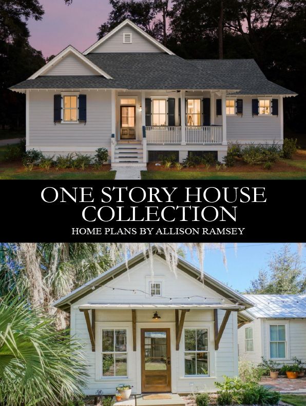 the one story house collection is shown in two different photos