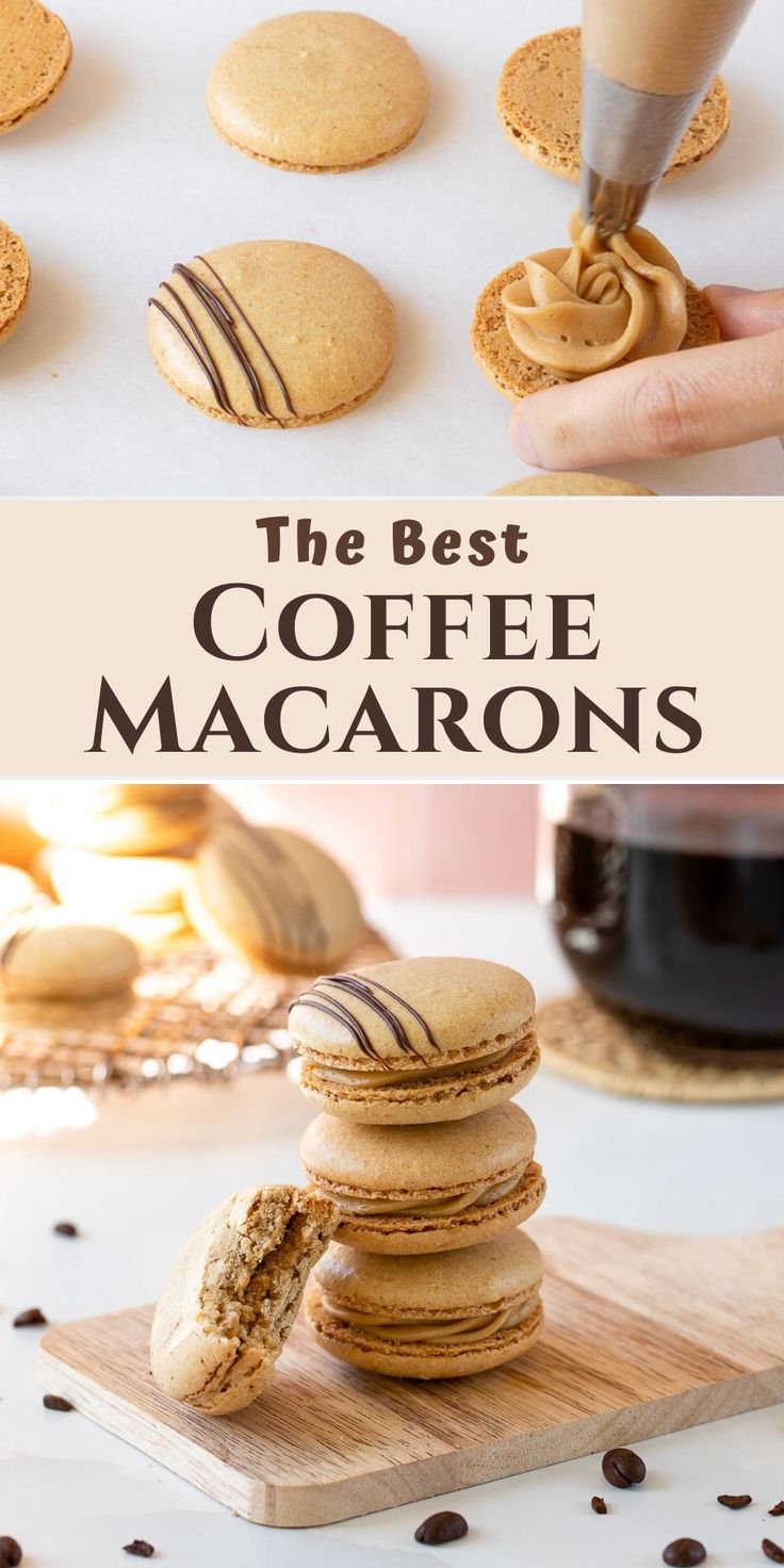 the best coffee macarons recipe is made with only 3 ingredients and it's so easy to make