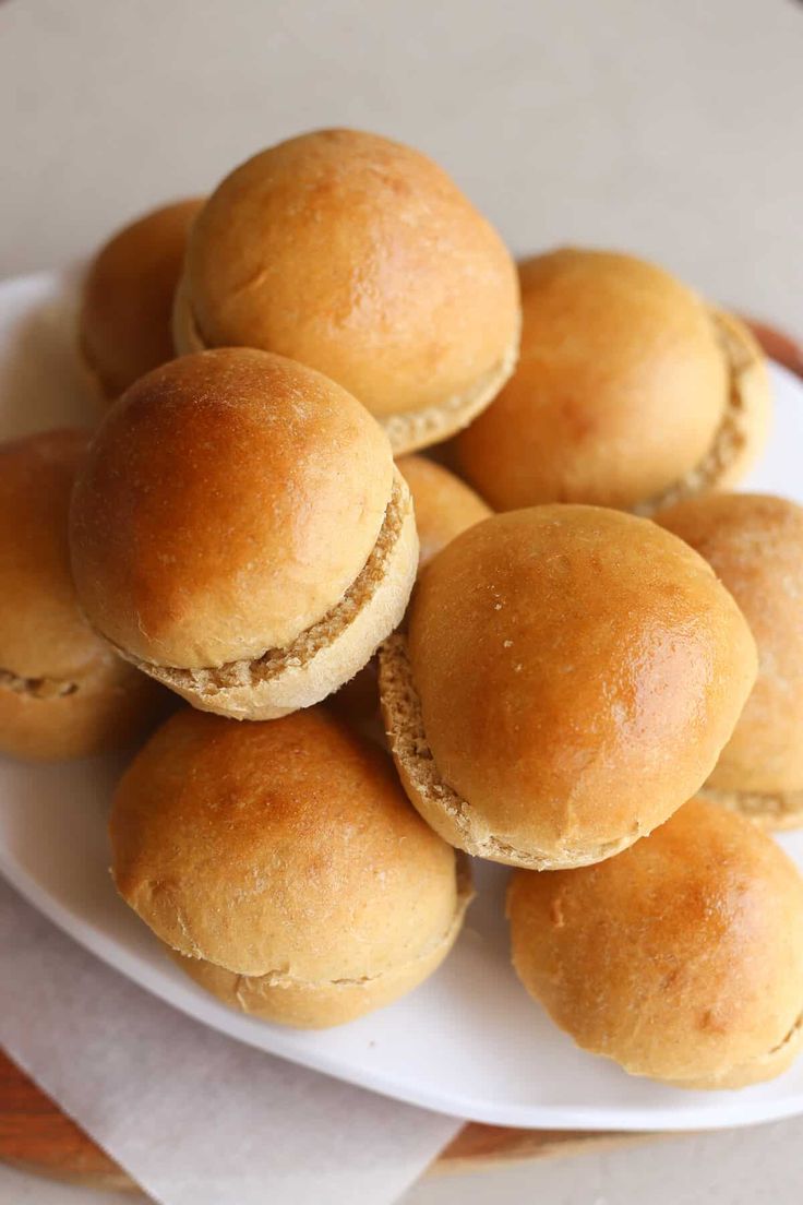 small rolls on a white plate ready to be eaten