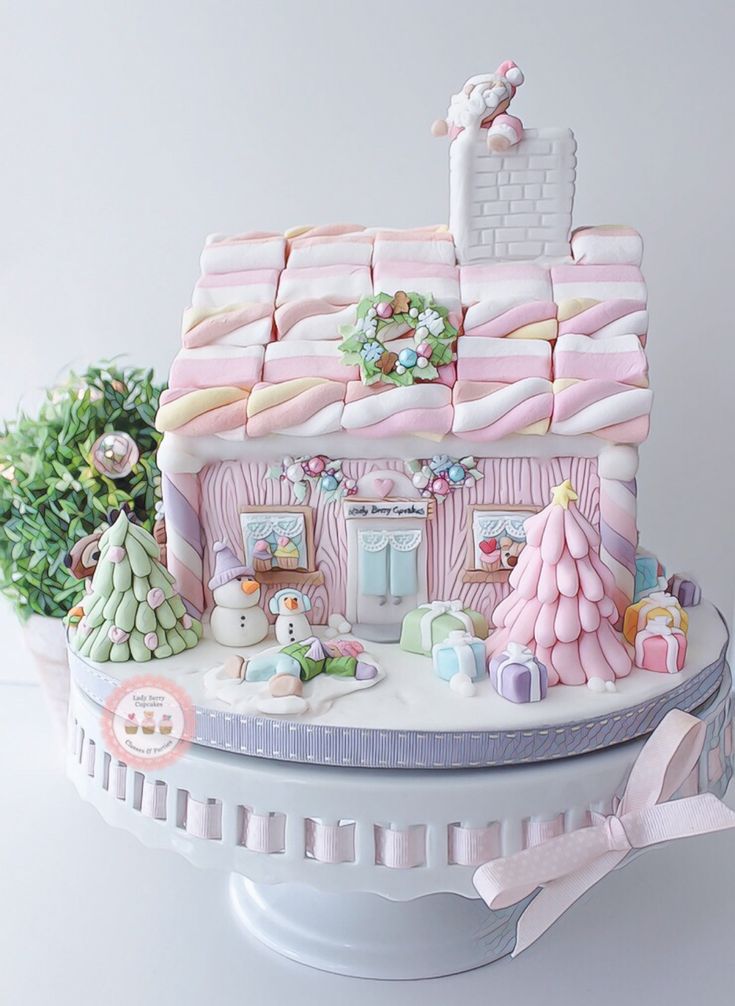 there is a cake that looks like a house