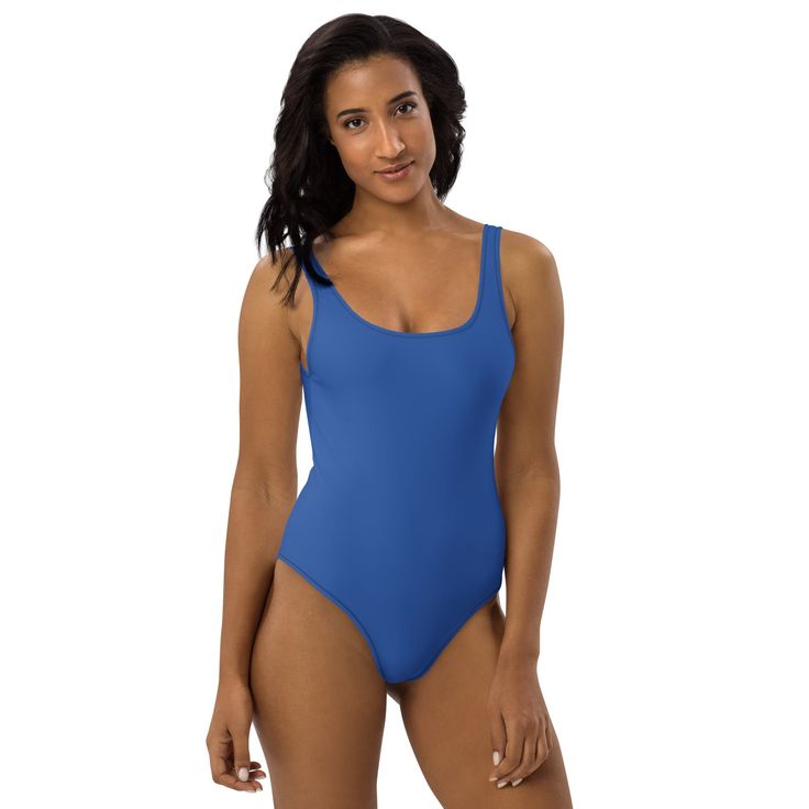 This one-piece swimsuit for all figures will bring out your best features. Enjoy the smooth fabric and the flattering design, and show it off by the sea or pool! • 82% Polyester, 18% Spandex • Chlorine-resistant fabric • Cheeky fit with a scoop neckline and a low scoop back • Zig-zag stitching • Double-layer front Purple One Piece, Purple Swimsuit, Navy One Piece, Sweat Workout, Blue One Piece Swimsuit, Blue One Piece, Summer Sky, Yoga Capris, Leggings Sale