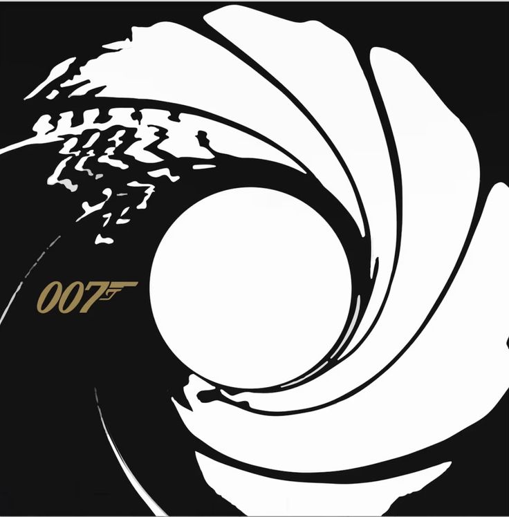 the poster for james bond's film 007 is shown in black and white