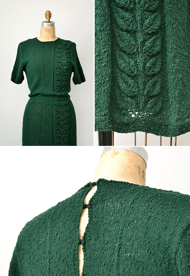 1930s vintage sweater dress Knitting Dress Women, Vintage Outfit Inspiration, Vintage Fashion 1930s, Green Knit Sweater, Sweaters Vintage, 1930s Dress, Feminine Clothing, 20th Century Fashion, Knitting Sweaters