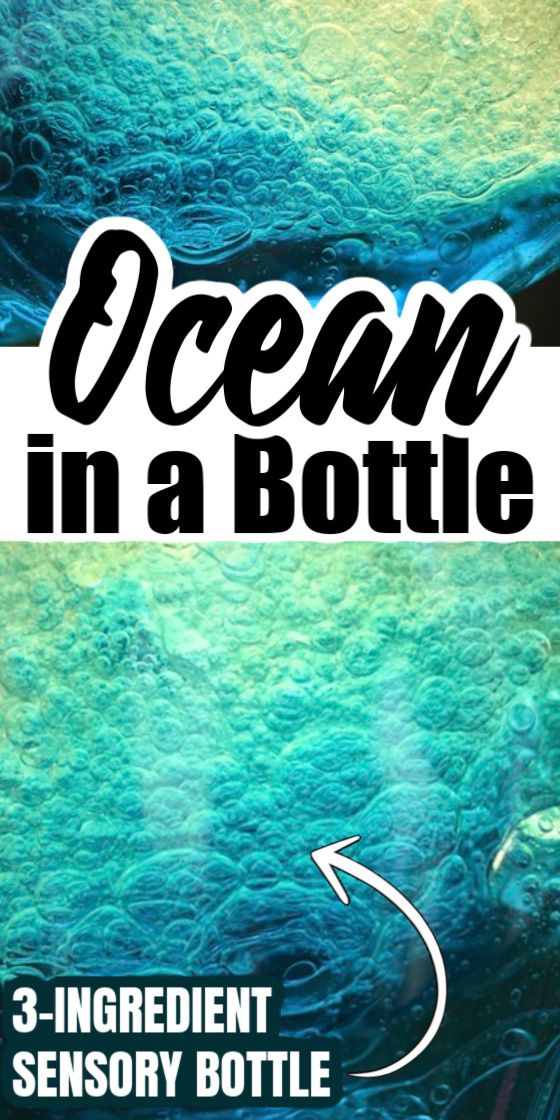 ocean in a bottle 3 ingredient sensory bottle