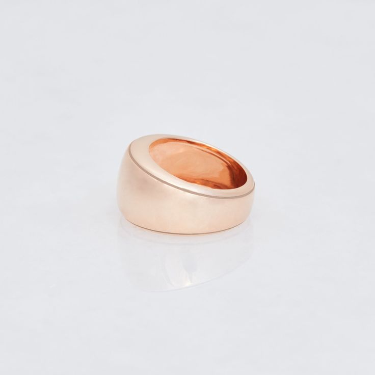 Classic Rings With Polished Finish, Luxury 14k Rose Gold Formal Jewelry, Luxury 14k Rose Gold Jewelry For Formal Occasions, Modern Everyday Luxury Jewelry Ring, Modern Jewelry With Thick Band And Shiny Finish, Fine Jewelry Polished Wide Band Ring, Luxury Wide Band Open Ring Tarnish Resistant, Luxury Oval Metal Ring Jewelry, Fine Jewelry Wide Band Ring With Polished Finish